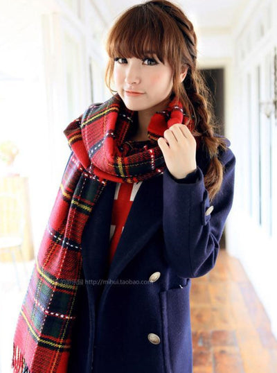 Chal Escocés Cálido para Otoño e Invierno con Borlas - Tamaño Grande - Image 3