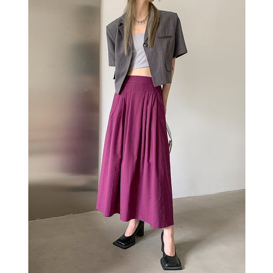 Falda A-línea Corta de Algodón y Lino - Corte Slim