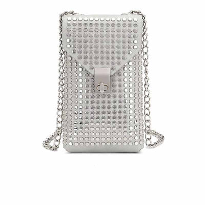 Bolso Bandolera de Cuero Suave con Cadena y Remaches - Image 17