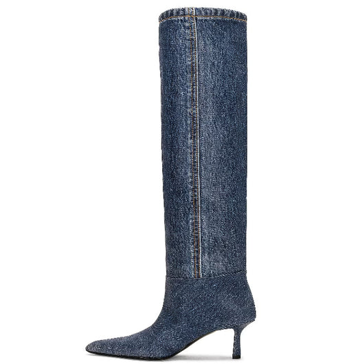 Botas Vaqueras Cuadradas con Tacón Stiletto - Estilo Casual Moderno para Mujer - Image 17