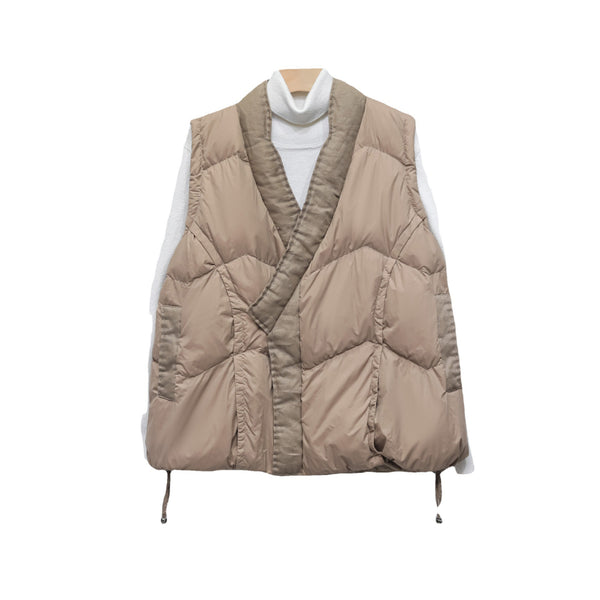 Chaleco Acolchado de Plumón 90% Cuello Alto para Mujer
