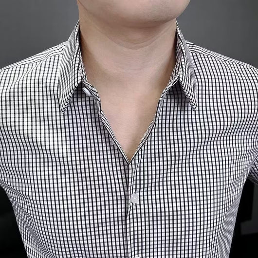 Camisa Cuadros Minimalista para Hombre - Estilo Moderno - Image 14