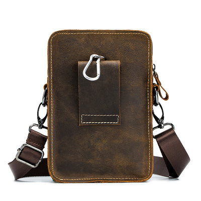 Bolsa Mensajera de Cuero con Cinturón Multifuncional para Hombre - Image 8