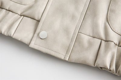 Abrigo de Cuello Alto en Cuero Genuino para Hombre - Primavera y Otoño - Image 11