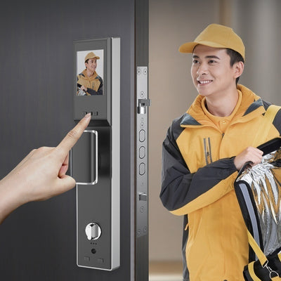 Cerradura Inteligente con Huella Dactilar y Visor Digital para Puertas de Seguridad