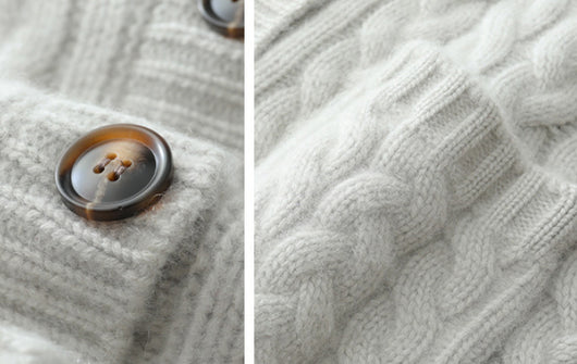 Cardigan Tipo Cuello Alto en Cashmere Estilo Francés para Mujer - Image 16