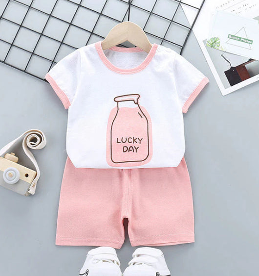 Conjunto Infantil de Algodón Puro: Playera y Shorts Estilo Coreano - Image 18