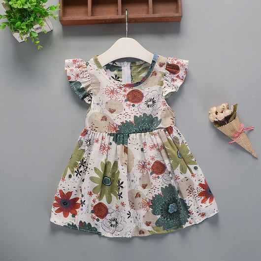 Vestido Infantil Algodón Floral Estampado para Verano - Image 10