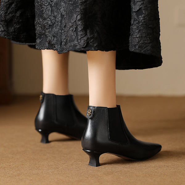 Botines Ejecutivos de Tacón Kitten Puntiagudo - Comodidad Diaria