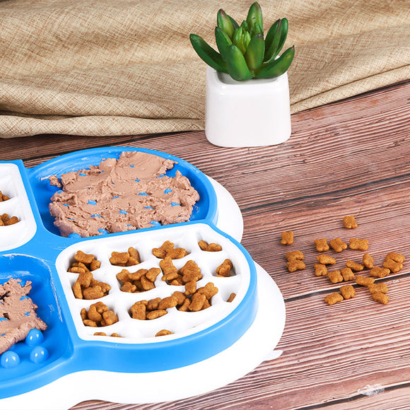 Plato Comedero Lento con Ventosa Antideslizante Multifuncional para Mascotas