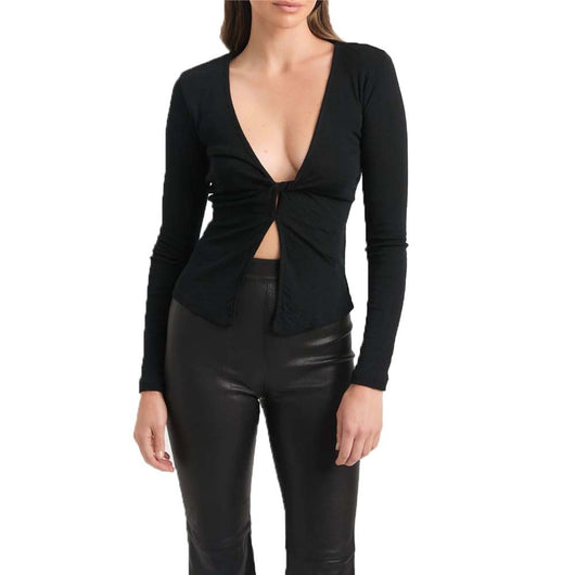Blusa Crop Top Escote V Manga Larga Otoño Invierno - Image 5