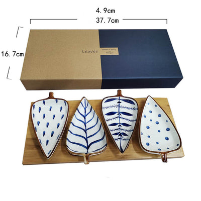 Juego de Platos para Botanas con Diseño Floral Japonés Pintado a Mano - Image 19