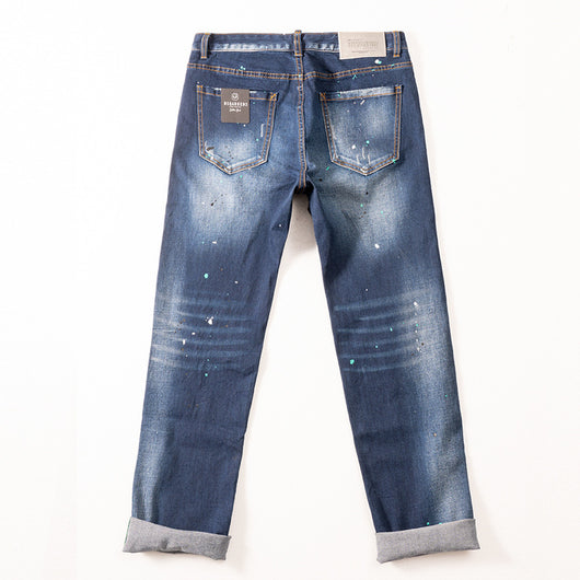 Jeans para Hombre con Efecto Spray Paint y Lavado Tinta Artística - Image 10