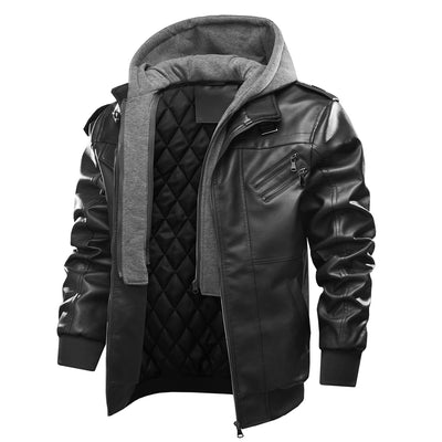 Chaqueta de Cuero PU Estilo Motociclista para Hombre - Image 10