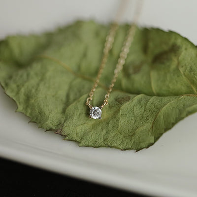 Collar de Oro Amarillo 14k con Diamante Solitario para Mujer - Image 3