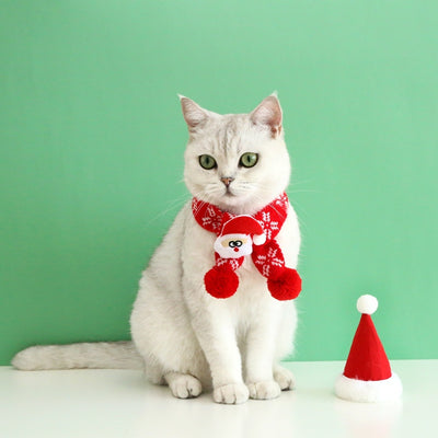 Bufanda y Gorro Navideño para Mascotas - Lana Tejida con Diseño Copo de Nieve y Papá Noel - Image 21