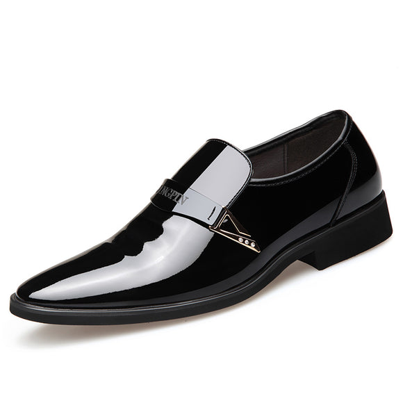 Zapatos de Cuero Charol para Hombre con Punta Afilada y Transpirabilidad