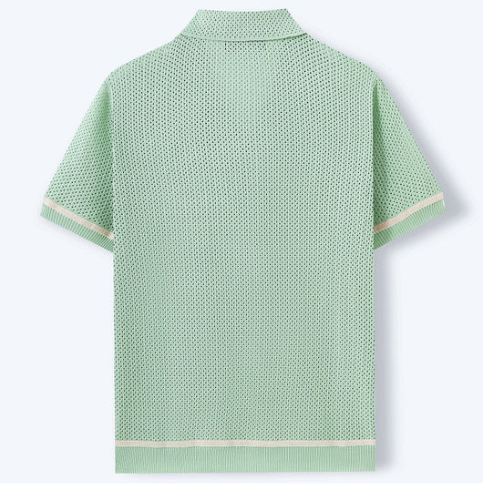 Polo Cubano de Manga Corta en Punto para Hombre - Estilo Verano - Image 10