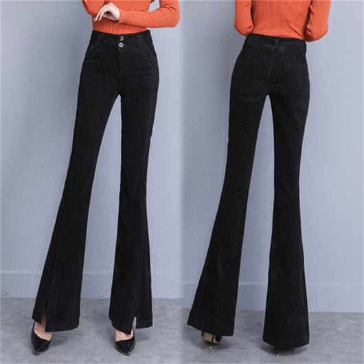 Pantalón Pana Cintura Alta Acampanado Suave y Cómodo - Image 12