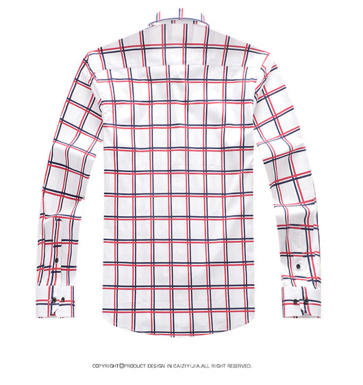 Camisa Casual de Manga Larga Cuadros Slim Fit Sin Planchado - Image 13