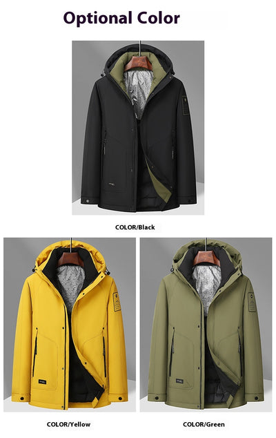 Chaqueta Impermeable con Capucha de Plumón de Pato Blanco - Image 15
