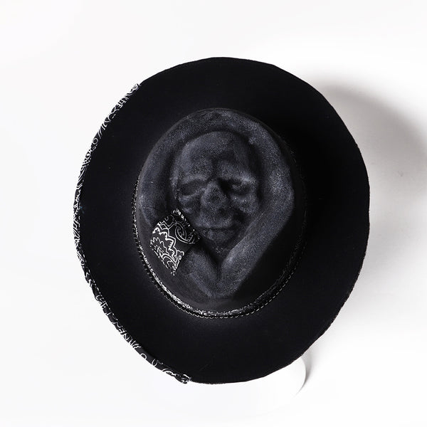 Gorro Calavera Artesanal Halloween - Diseño Denim y Fieltro - Image 6