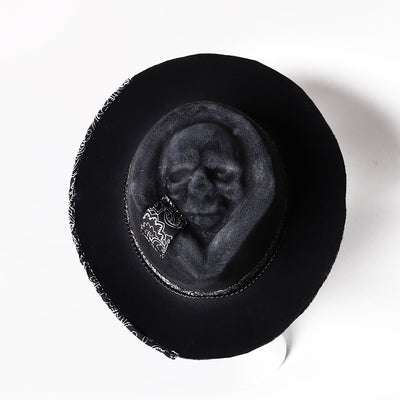 Gorro Calavera Artesanal Halloween - Diseño Denim y Fieltro - Image 6