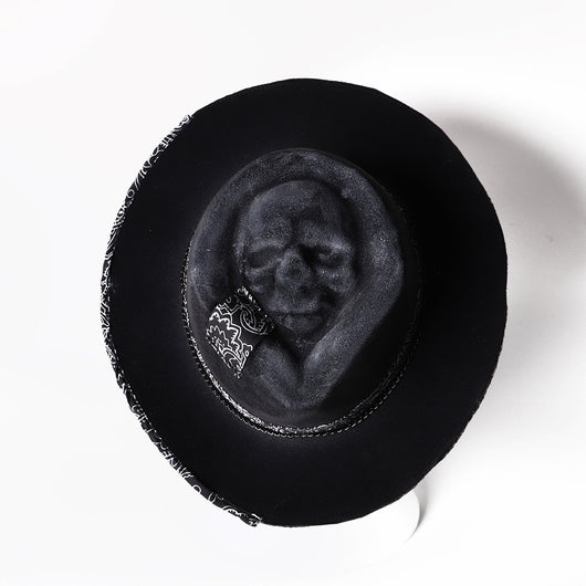 Gorro Calavera Artesanal Halloween - Diseño Denim y Fieltro - Image 6