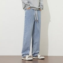 Pantalones Jeans Rectos Anchos con Degradado y Lavado Artesanal para Hombre - Image 11