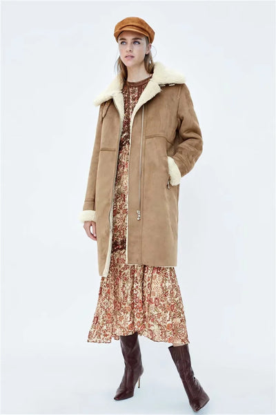 Abrigo Largo de Algodón Casual Estilo Europeo para Mujer - Image 16