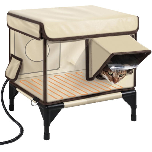 Casa Elevada para Gatos con Tubo PVC y Tela Oxford Impermeable - Image 5