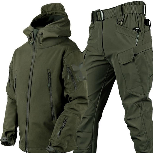 Traje Térmico Táctico Shark Skin Camuflaje Militar - Chaqueta Soft Shell Gruesa Talla Grande - Image 6