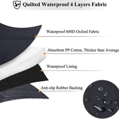 Dark grey quilted pet seat cover with diamond pattern and adjustable strap, designed to protect car seats. - Image 3