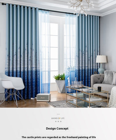 Brown thickened shading curtain with an electric carving floral texture, partially drawn in a bedroom setting. - Image 14