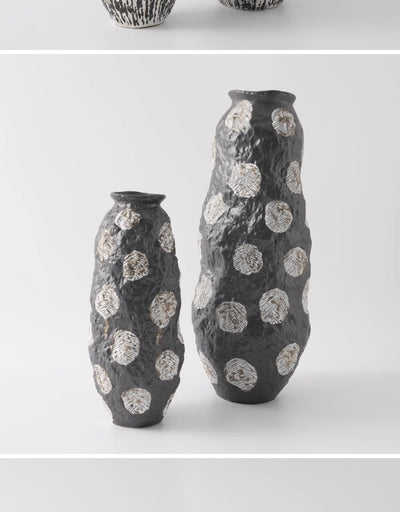 Florero de Cerámica Pintado a Mano Estilo Wabi-sabi Negro - Image 19