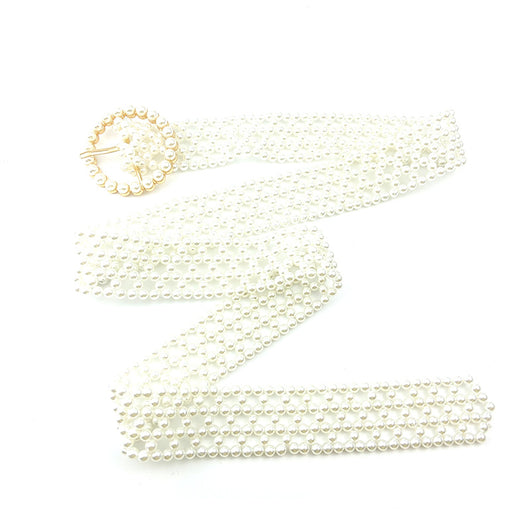 Cinturón Decorativo Trenzado con Perlas y Diamantes para Mujer - Image 10
