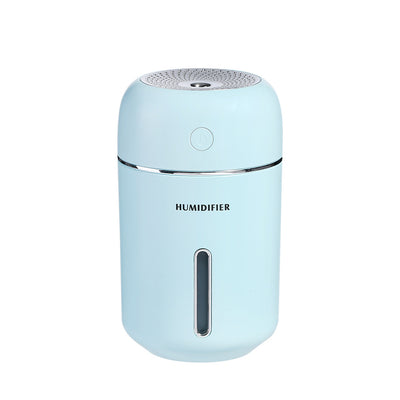 Pink USB car humidifier with a cylindrical design, silver accents, and a clear water level indicator. - Image 5