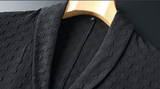 Traje Casual Hombre Cuello Estampado Oscuro - Image 9
