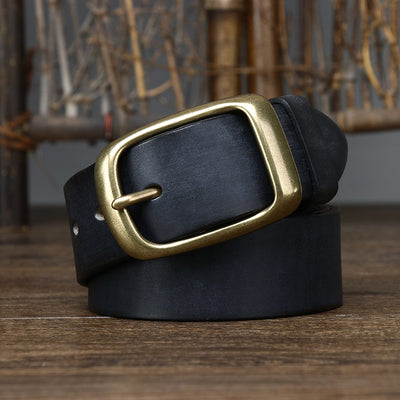 Cinturón de Cuero Genuino Estilo Retro con Hebilla de Pasador para Hombre - Image 6