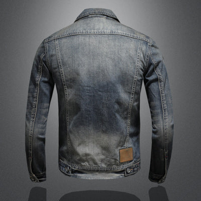 Chaqueta de Mezclilla Vintage Desgastada Estilo Clásico Europeo - Image 10