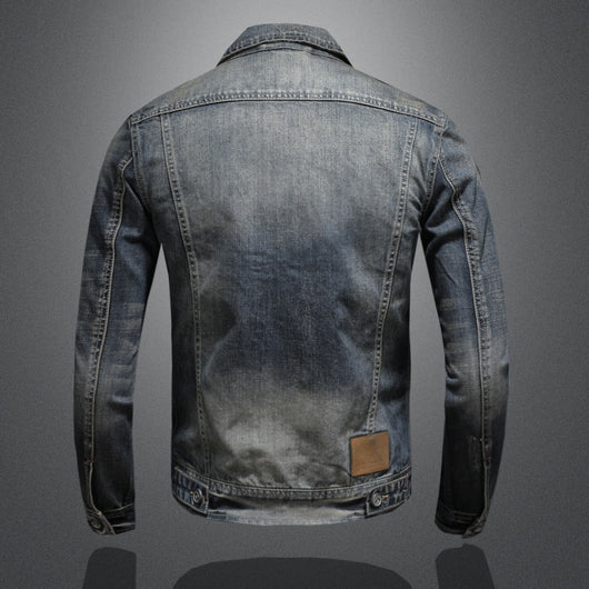 Chaqueta de Mezclilla Vintage Desgastada Estilo Clásico Europeo - Image 10