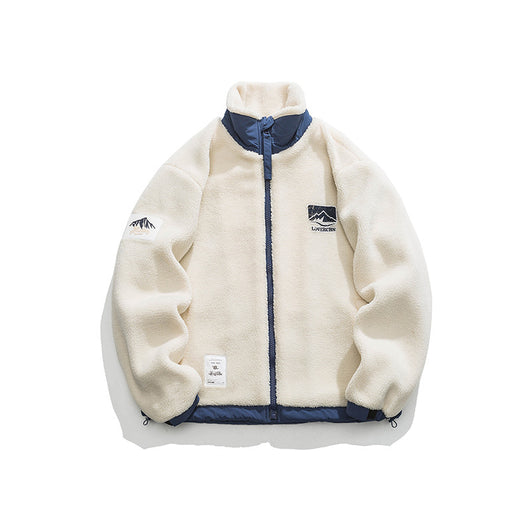 Abrigo de Lana de Cordero y Algodón Blanco Lechoso con Cuello Alzado para Hombre - Image 10