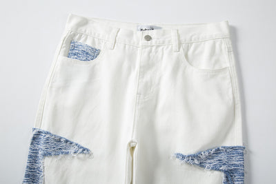 Pantalones Vaqueros Rectos con Paneles Contrastados - Image 6
