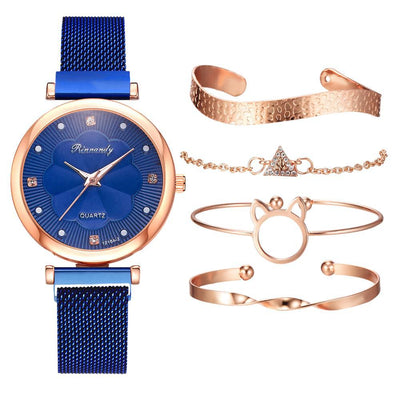 Reloj de Cuarzo con Esfera Floral y Malla Ajustable - Image 15