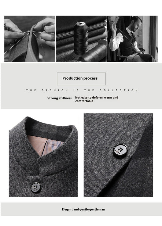 Abrigo de Lana Reversible para Hombre - Corte Medio - Image 11