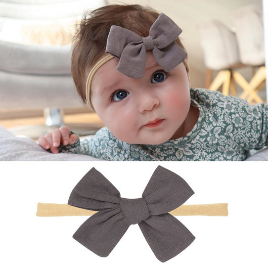 Set de Diademas para Bebé con Moños de Algodón y Lino - Image 4