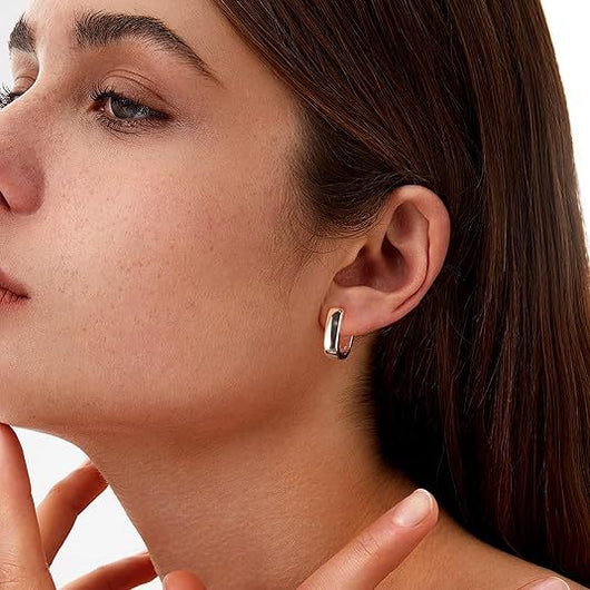 Aretes Ovalados en U de Oro Francés - Estilo Europeo y Americano para Mujer - Image 9