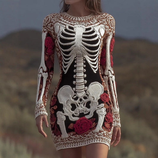 Falda Hip Estampado Digital Calavera Skull para Mujer