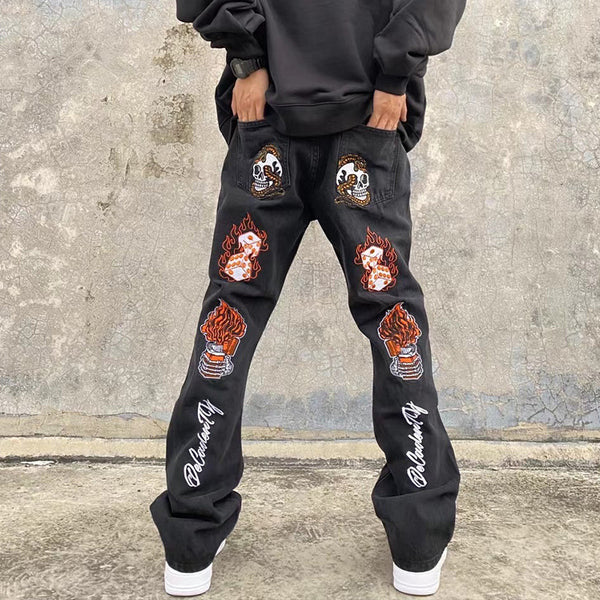 Jeans Hip Hop Bordados con Diseño en Espalda
