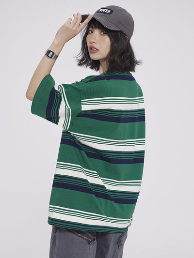 Playera de Rayas en Contraste para Hombre y Mujer - Image 9